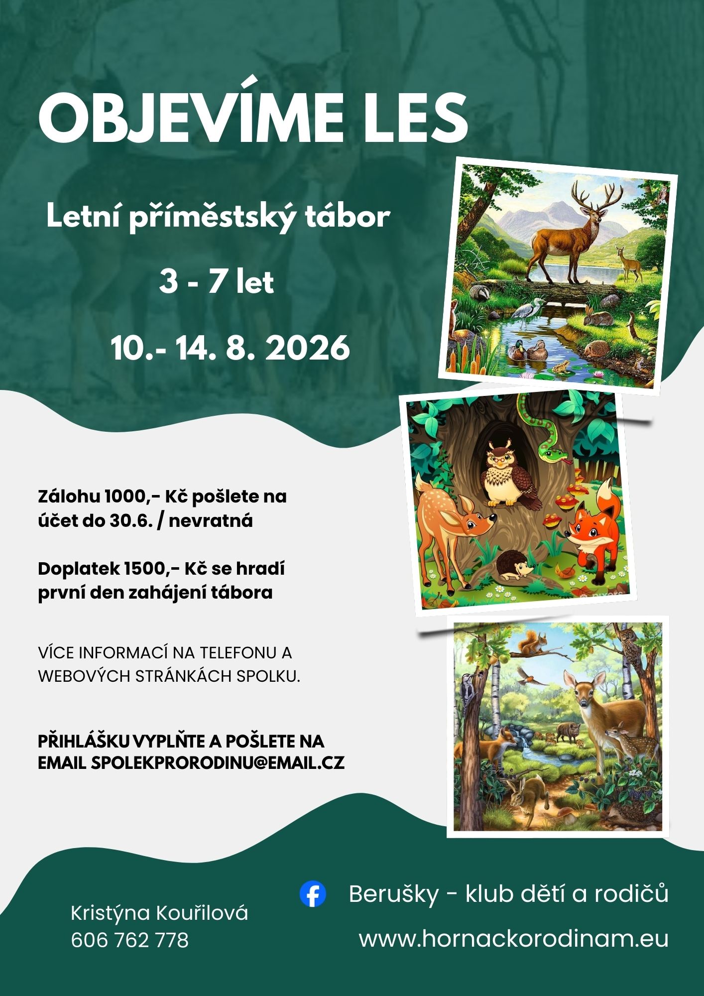 Plakát — Objevíme les – letní příměstský tábor