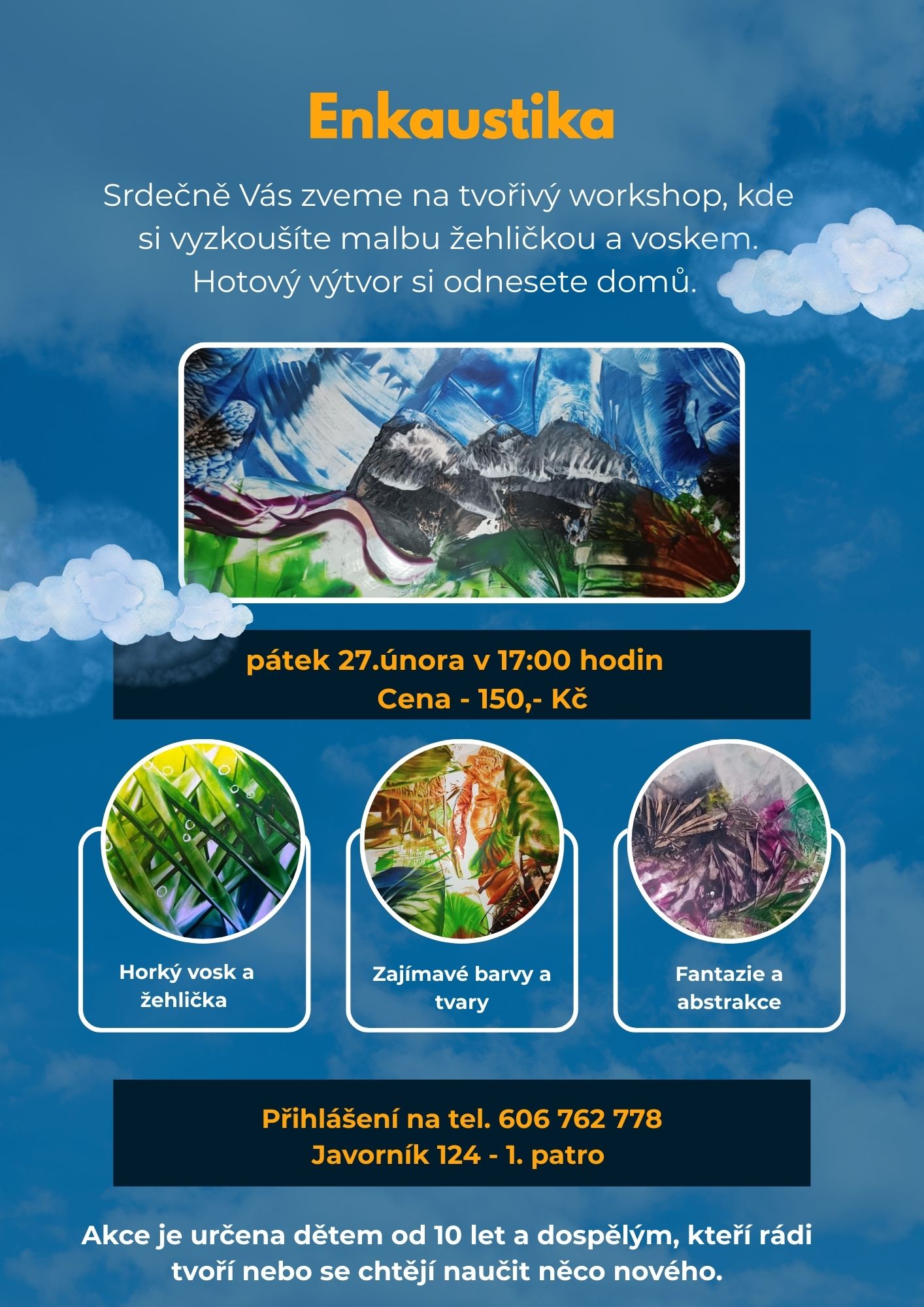 Plakát — Enkaustika – tvořivý workshop