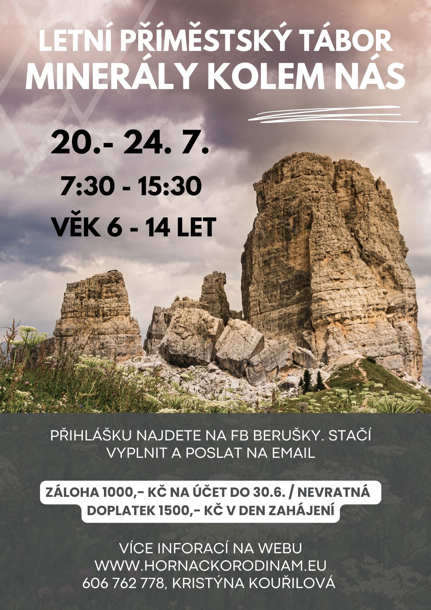 Plakát — Minerály kolem nás – letní příměstský tábor